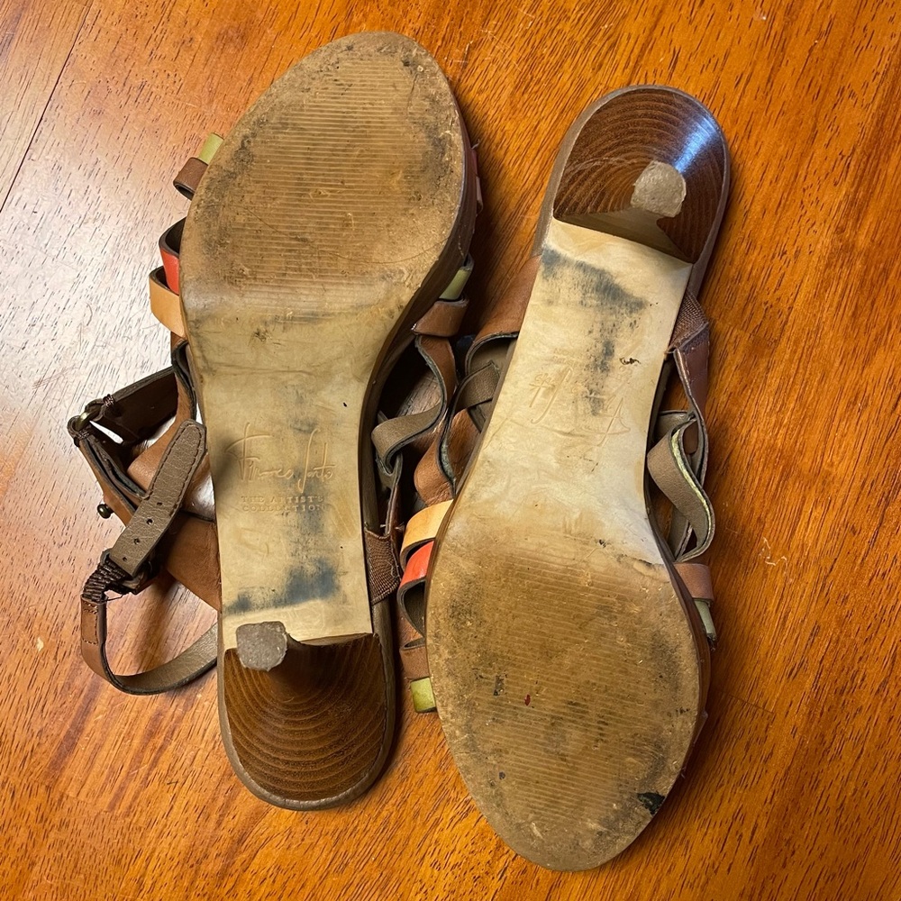Franco Sarto Multicolor strappy heels / Size 9.5 - Picture 5 of 6